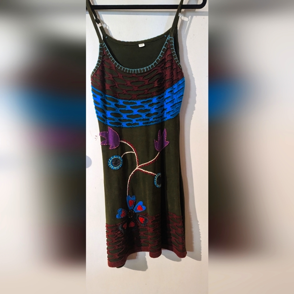 From a Boutique SizeS/M Sundress with stitching on front!